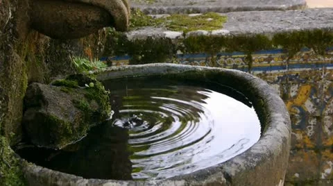 Hypnotic Drips Rustic Garden Well Stock Footage