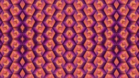 A hypnotic effect with a grid of hexagonal modules. 3d rendering loop animation Stock Footage 314826277