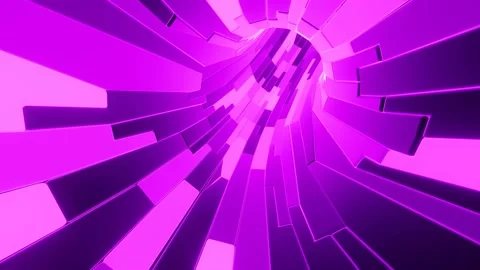 Hypnotic endless rotating tunnel with pattern of rectangle neon lights 動画素材 160357938
