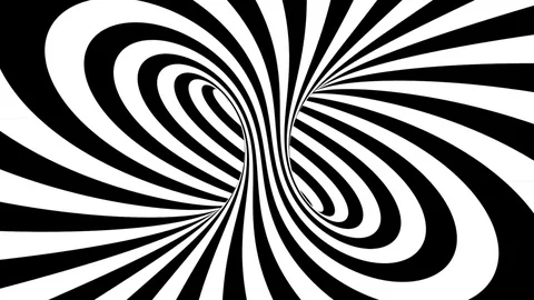 Hypnotic evolving black and white stripes op art loop 3 Video stock 82322654