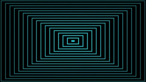Hypnotic expanding cyan rectangles moving in dynamic motion on black backgr.. 库存影片 333977982