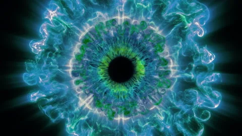 Hypnotic Eye Approaching Psychedelic Seamless Loop. Video stock 234633666