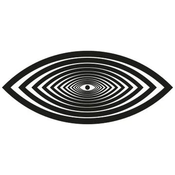 Hypnotic eye illusion. All seeing eye. Illuminati mason symbol vector illustr Stock Illustration