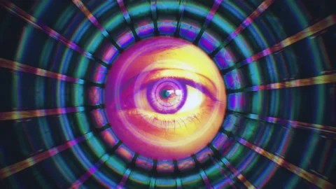 Hypnotic Eye Stare Vortex Spectrum Stock Video Pond5