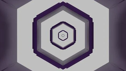 Hypnotic flight inside hexagonal tunnel of white and green stripes. Design Stock Illustration
