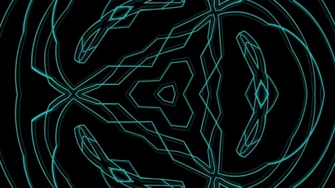 Hypnotic flowing cyan neon abstract lines geometry backdrop for technology .. 動画素材 336771231