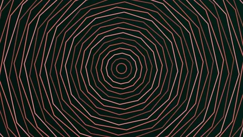 Hypnotic geometric pattern with concentric octagons in rose gold Stock Footage 329951698