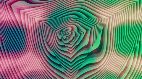 Hypnotic geometric tunnel effect with pink and teal colors a visually engaging Stock-Footage 335060369