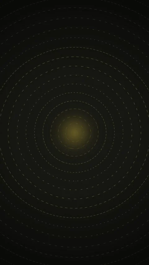 Hypnotic glowing golden circle pattern overlay for futuristic tech animation Stock Footage 345494903