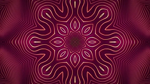 Hypnotic glowing mandala pattern with luminous orange neon lines Stock Footage 317674871