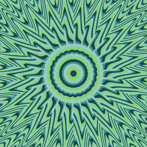 Hypnotic Green Starburst Mandala Loop Stock-Footage 335092262