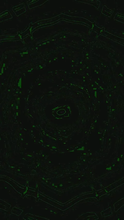 Hypnotic green tunnel video loop for screensaver entertainment and relaxation Video stock 321564837