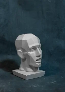 Hypnotic head for teaching drawing on a uniform background Stock Photos