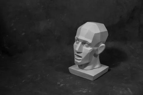 Hypnotic head for teaching drawing on a uniform background Stock Photos