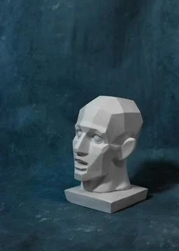 Hypnotic head for teaching drawing on a uniform background Stock Photos