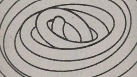 Hypnotic ink line swirl, silkscreen print seamless loop Stock Footage 288468822