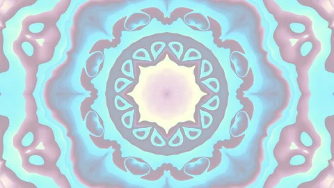 Hypnotic kaleidoscope mandala background loop with symmetrical floral motion and Stock Footage 339489971
