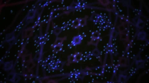Hypnotic Kaleidoscope Pattern with Pulsing Neon Geometric Shapes and Abstra.. Stock Footage 341807686
