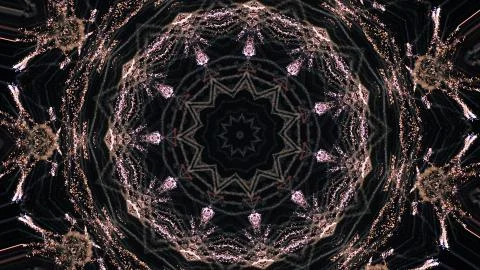 Hypnotic kaleidoscope stage visual loop for concert, night club, music video, Stock Photos