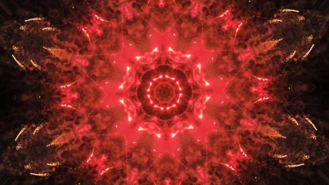 Hypnotic kaleidoscope stage visual loop for concert, night club, music video, Stock Photos