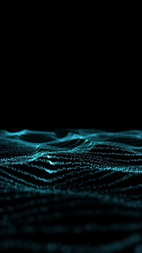 Hypnotic light relief a vertical 4K background with elegant turquoise waves. Video stock 330592975