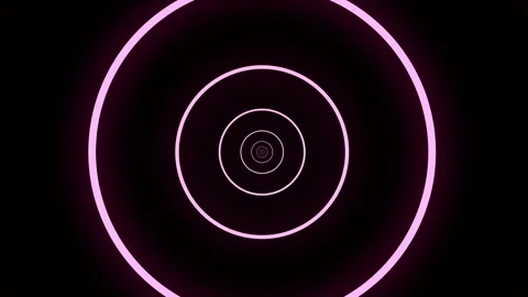 Hypnotic loop graphic, glowing monochromatic HD animation of concentric circle. Stock Footage 308821786