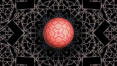 Hypnotic Mandala Decorated Ball Background 4K 60 FPS Stock Footage 261400651