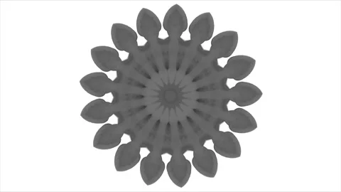 A hypnotic mandala drawing is spinning on a white background Stock Footage 317796431