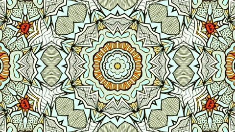 Hypnotic Mandala Flowers Pattern Kaleidoscopic Background 4K 60 FPS Stock Footage 273033809
