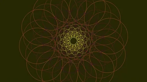 Hypnotic mandala geometry pattern: Glowing radial sacred art animation loop Stock Footage 337165081