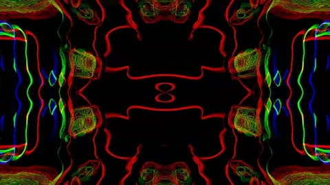 Hypnotic Mirrored Undulating Line Abstract Visual Fast Glitch Lines VJ Visual Stock Footage 323768832