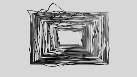 Hypnotic monochrome doodle square frame in a seamless loop Video stock 336078879
