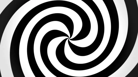 Hypnotic monochrome spiral distortion background for live Stock Footage 341552537