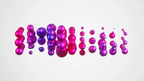 Hypnotic motion graphics of rotating waving smooth liquid colorful spheres Stock Footage 247452416