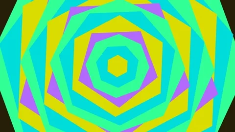 Hypnotic Multicolored Polygonal Zoom Tunnel Animation Stock Footage 340131775