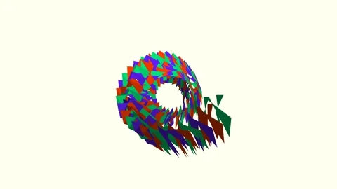 Hypnotic Multicolored Spiral Ring Rotating on Light Background Vídeo Stock 340371147