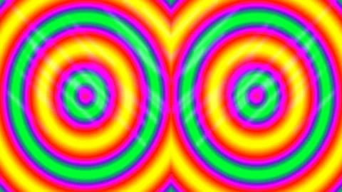 Hypnotic neon circle wave pattern: Retro psychedelic digital abstract backg.. Stock Footage 336228337