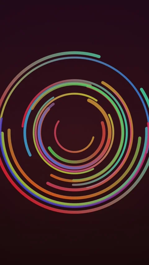 Hypnotic Neon Circles: Abstract Visual Loop Stock Footage 327947381