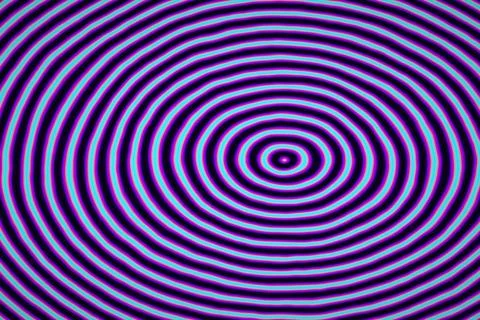 Hypnotic neon circular rings forming concentric ripple pattern for immersiv.. Stock Illustration