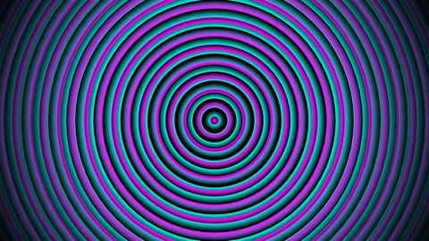 Hypnotic Neon Concentric Circle Motion Background 스톡 동영상 338233097