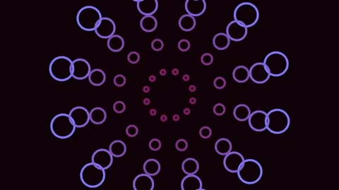 Hypnotic neon digital circuit glow connecting data points on black background Stock Footage 340380478