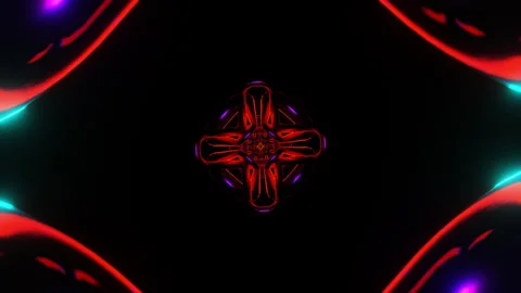 Hypnotic neon disco lights create an engaging VJ Loop. Video stock 253721407