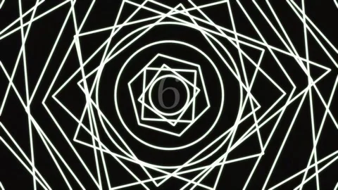 Hypnotic neon geometric loop design on black abstract tech background Stock Footage 342206078