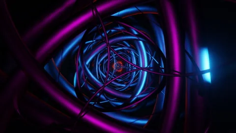 Hypnotic neon lights dance in a dynamic disco backdrop. Video stock 256309489