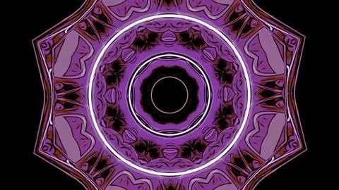 Hypnotic neon pattern with ripple circles on black background. Design. Neon Stock Illustration