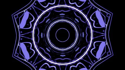 Hypnotic neon pattern with ripple circles on black background. Design. Neon Stock Illustration