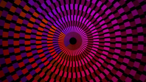 Hypnotic optical illusion spinning vortex background with colorful squares. Stock-Footage 341842761