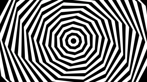Hypnotic optical illusion spiral pattern animation, seamless abstract monoc.. Stock Footage 343633561