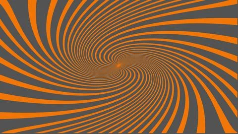 Hypnotic orange and gray spiral pattern with twisting optical illusion effect Stock Illustration