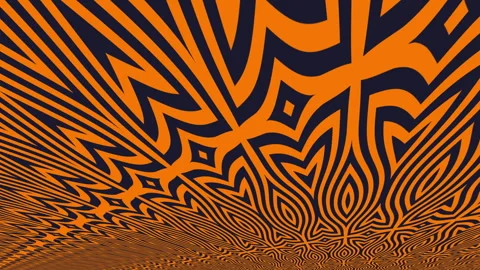 Hypnotic Orange Optical Illusion Abstract Geometric Motion Background Stock-Footage 332242623